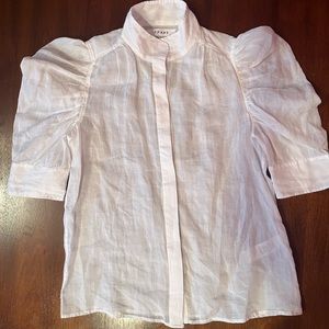 FRAME ~NWOT white puffed sleeve blouse